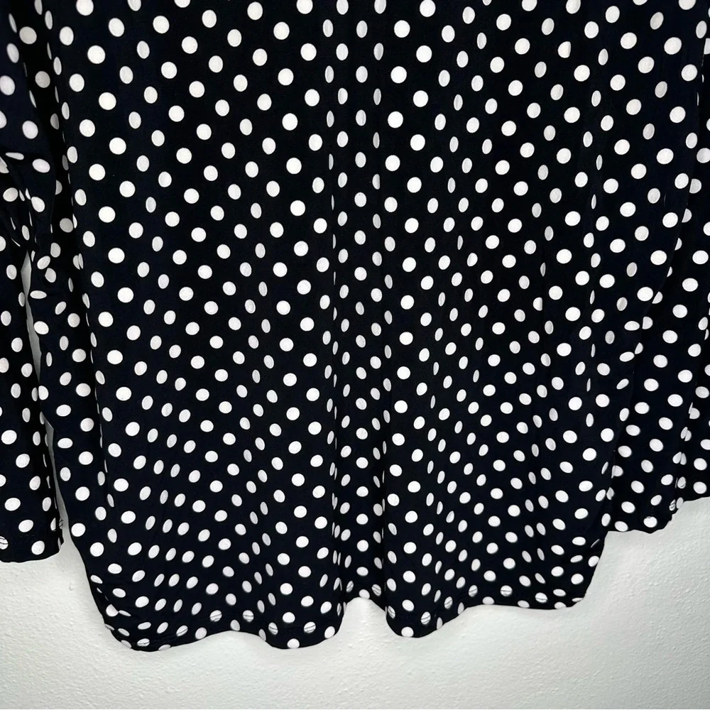 By Design Polka Dot Black Blouse Size XLarge - Picture 3 of 8